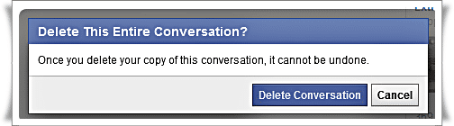 Delete conversation in Facebook - 2