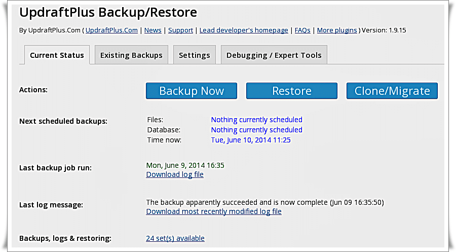 UpdraftPlus Backup and Restoration for WordPress