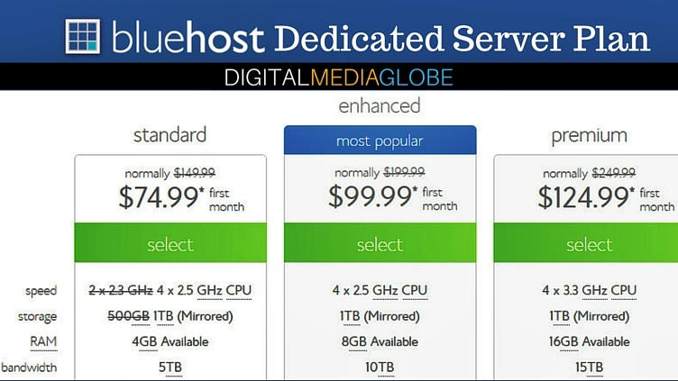 BlueHost Hosting Review - Dedicated Server Plan 73
