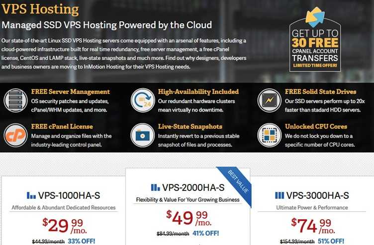 InMotion hosting coupons - VPS Hosting with Free SSDs - InMotion Hosting