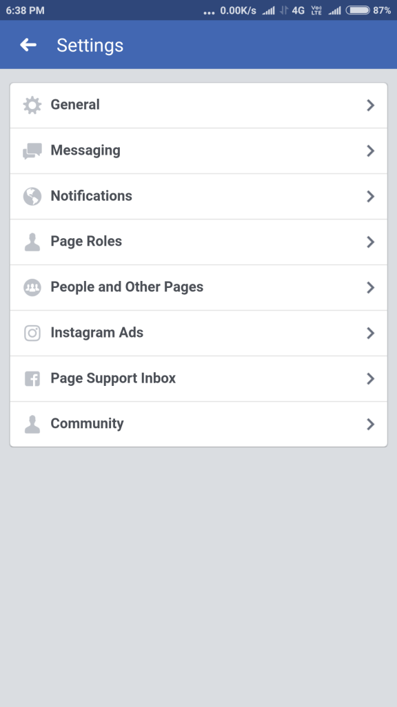 Setting in Mobile - How to Delete Facebook Page