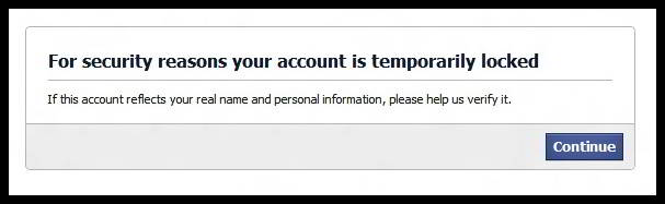 For Security Reason Your Account is Temporarily Locked