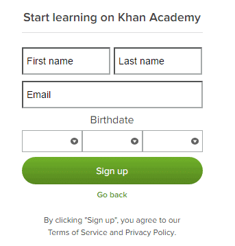 khan academy log in