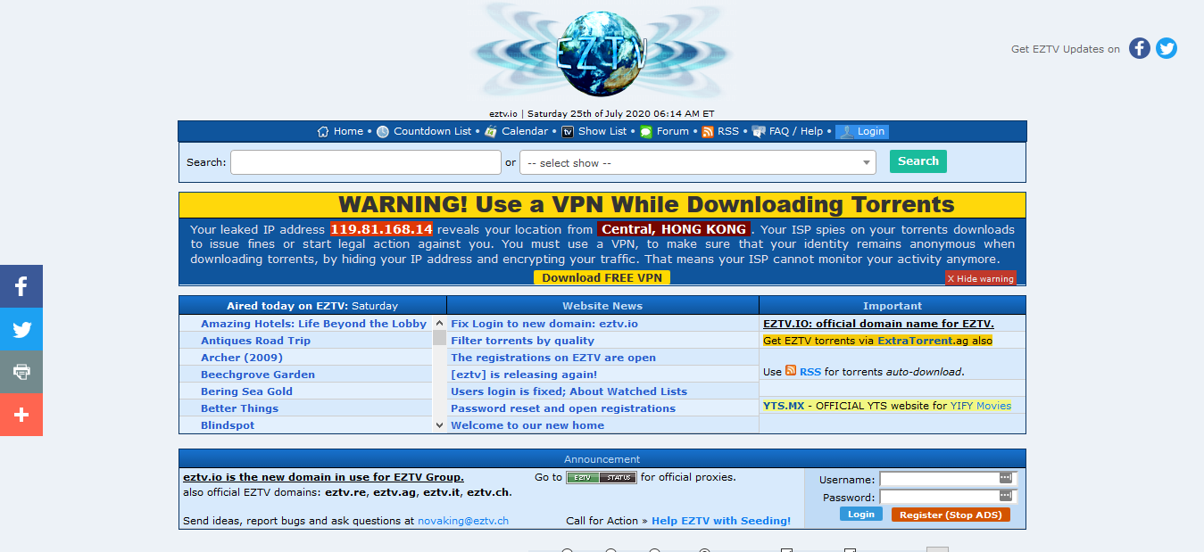 EZTV TV Torrents Online Series Download Official