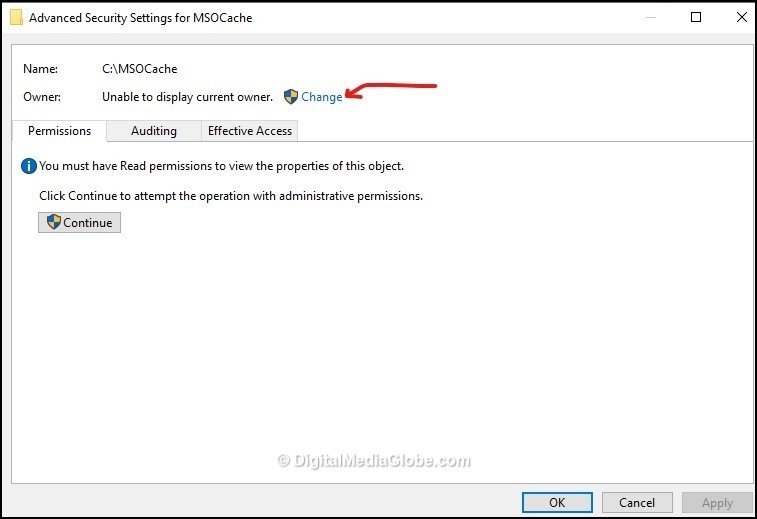 Advanced Security Setting for MSOCache 3
