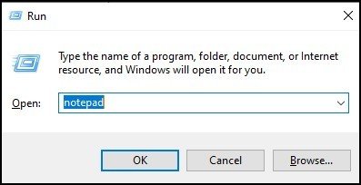 Open Notepad through Run - 3 - DigitalMediaGlobe