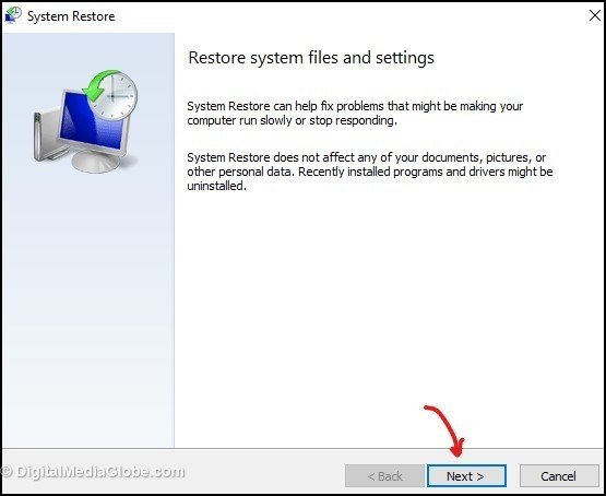 Restore system files and settings 6(b)