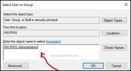 Select user or group 4(b)