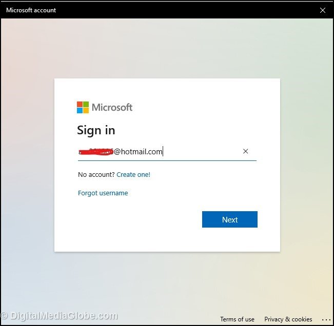 Switching account Sign in to Microsoft account