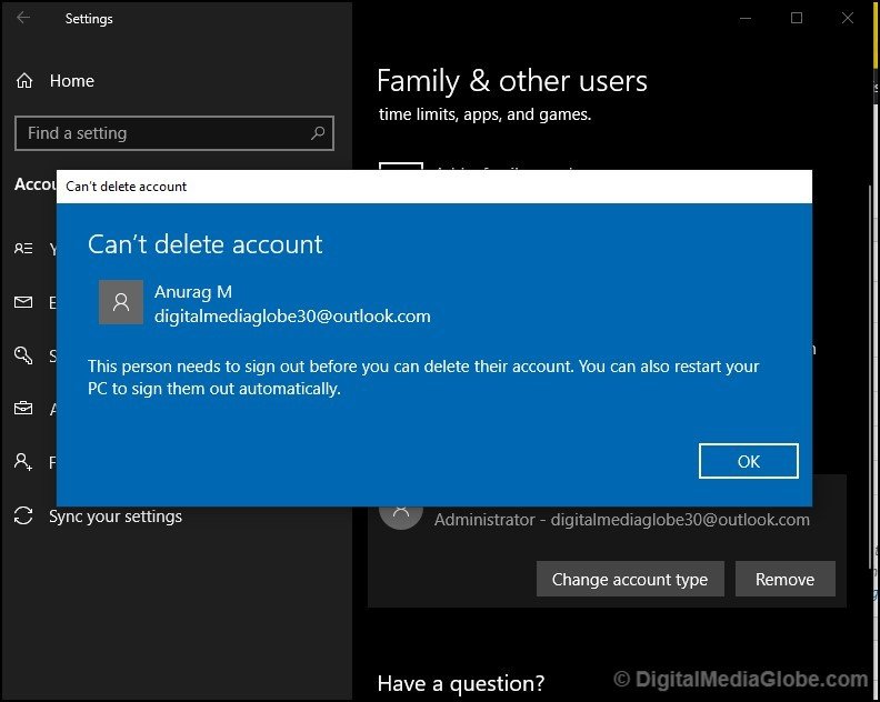 first signout account remove Microsoft account