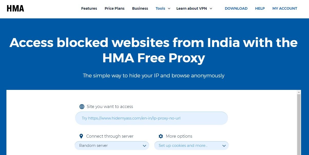 Best Free Proxy for India Anonymous Browsing HMA VPN