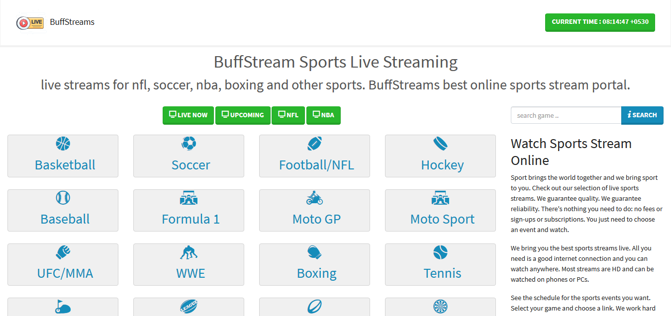 Buffstream Online Buff Sports Streaming Portal