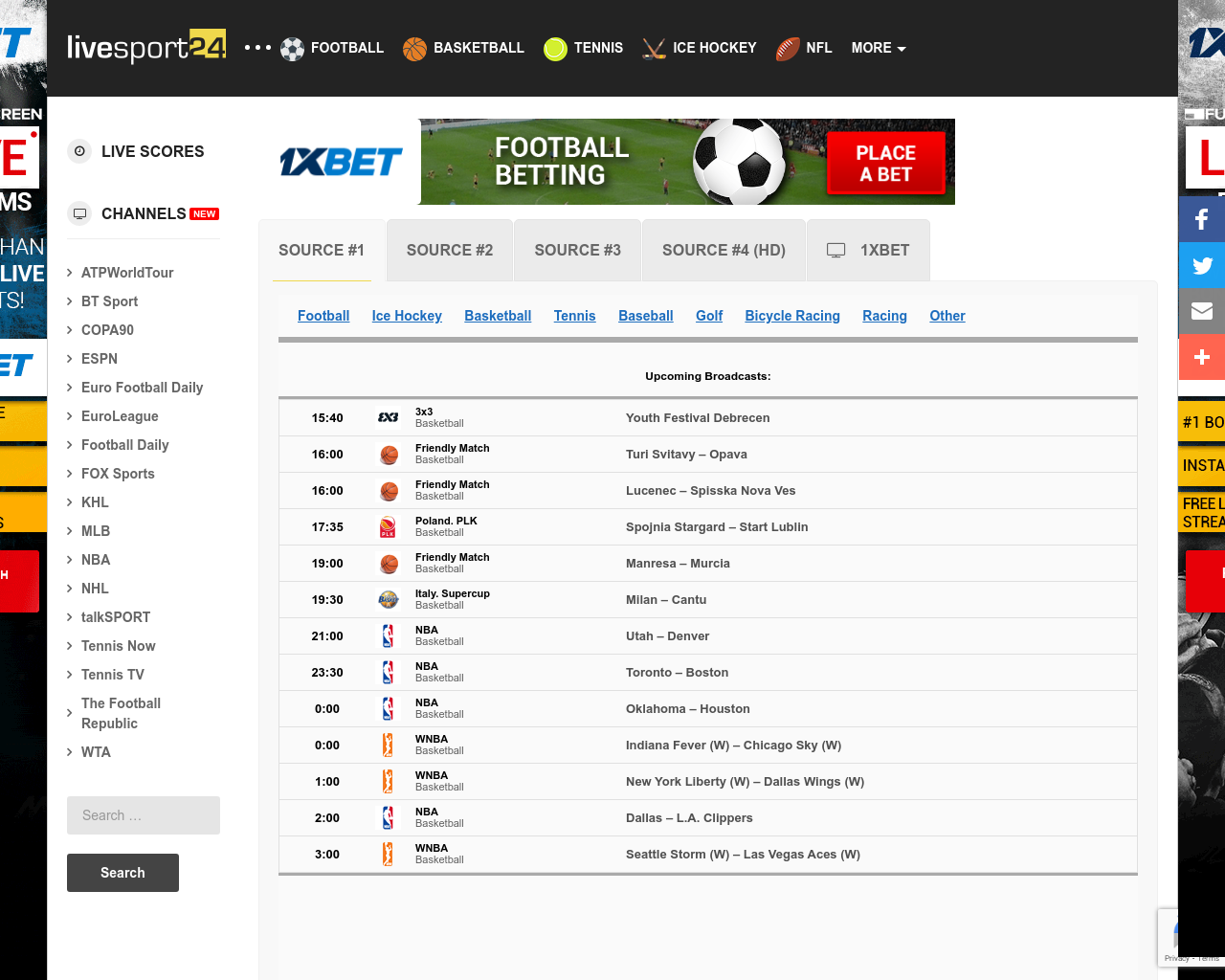 best live sports streaming sites livesport24
