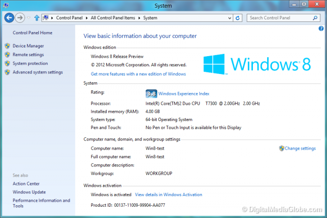 Windows 8 System Digital Media Globe
