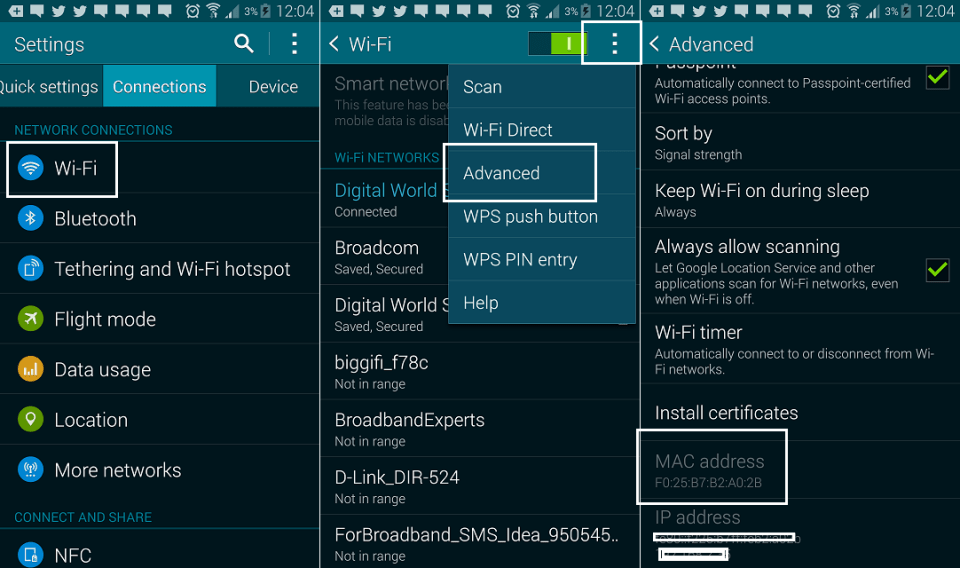MAC address on Android devices