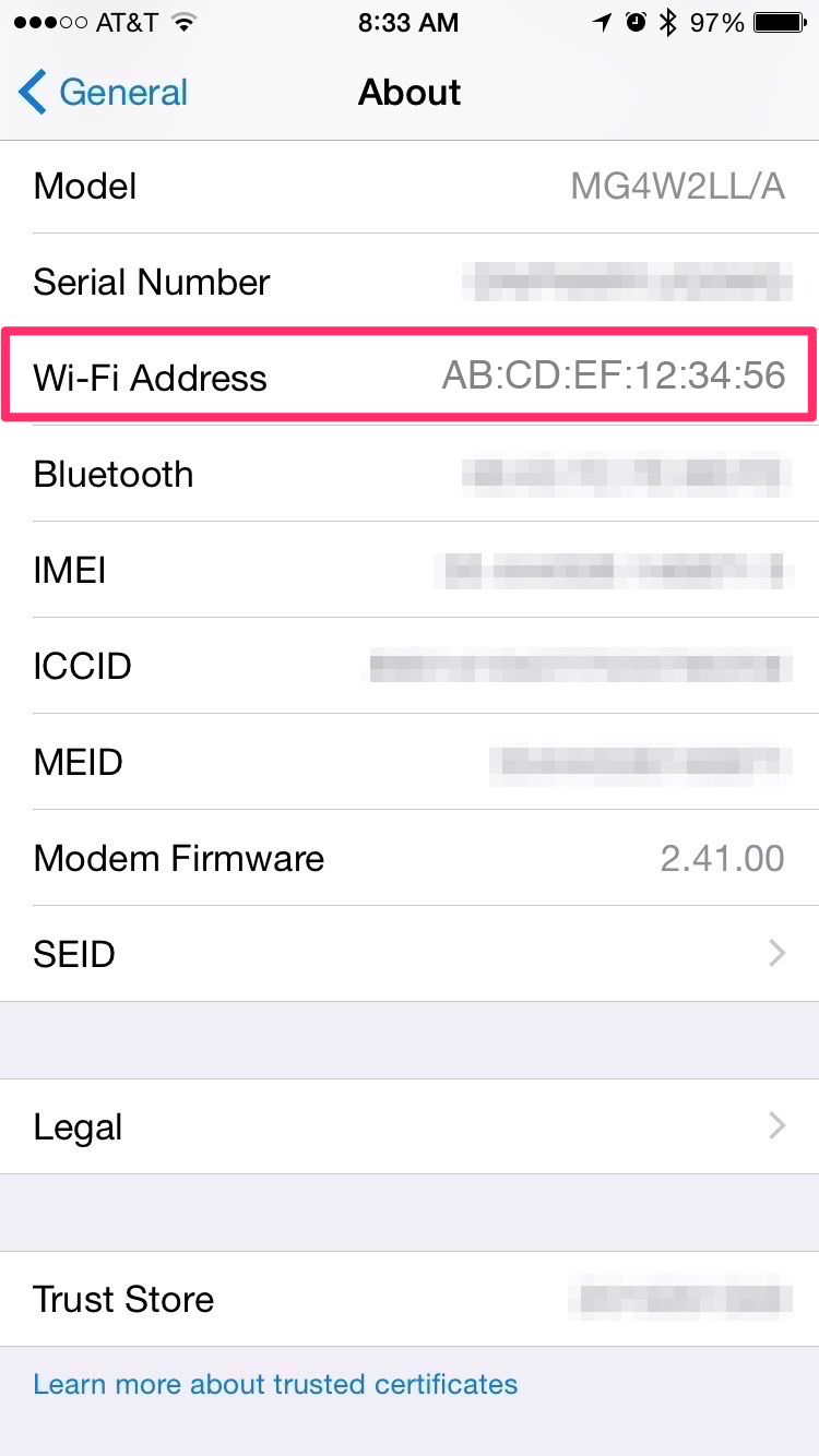 MAC address on iOS