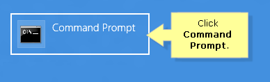 Click command prompt in windows 8