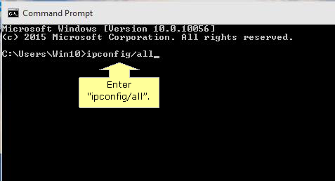 Command prompt IPConfig