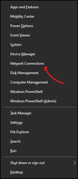 Network Connection in Windows 10