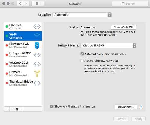Network then click Avanced MAC OS