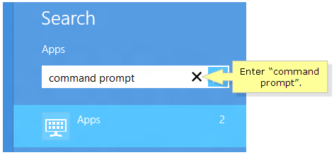 Search Command prompt in windows 8
