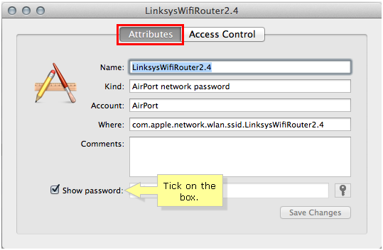 Utilities show password in Mac OS