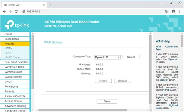 Connection type Dynamic IP in secondary router