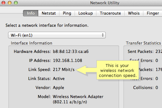 Mac OS link speed