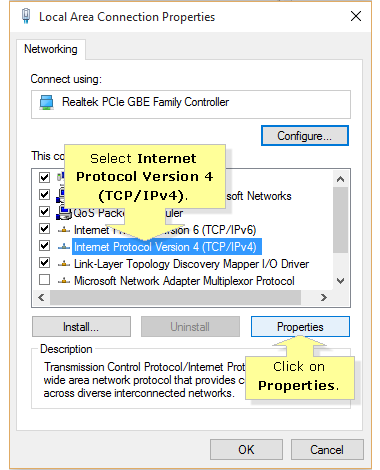 Windows 10 Internet Protocol Version 4