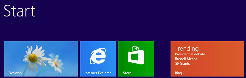 Windows 8 Start Screen Interface