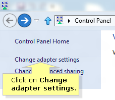 Windows 8 change adapter settings