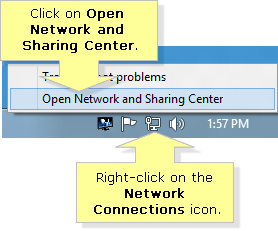 Windows 8 network and sharing center