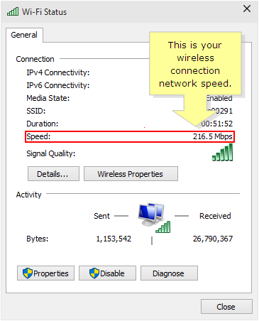 Windows 8 wireless connection network speed