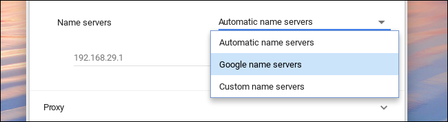 automatic name servers chromebook