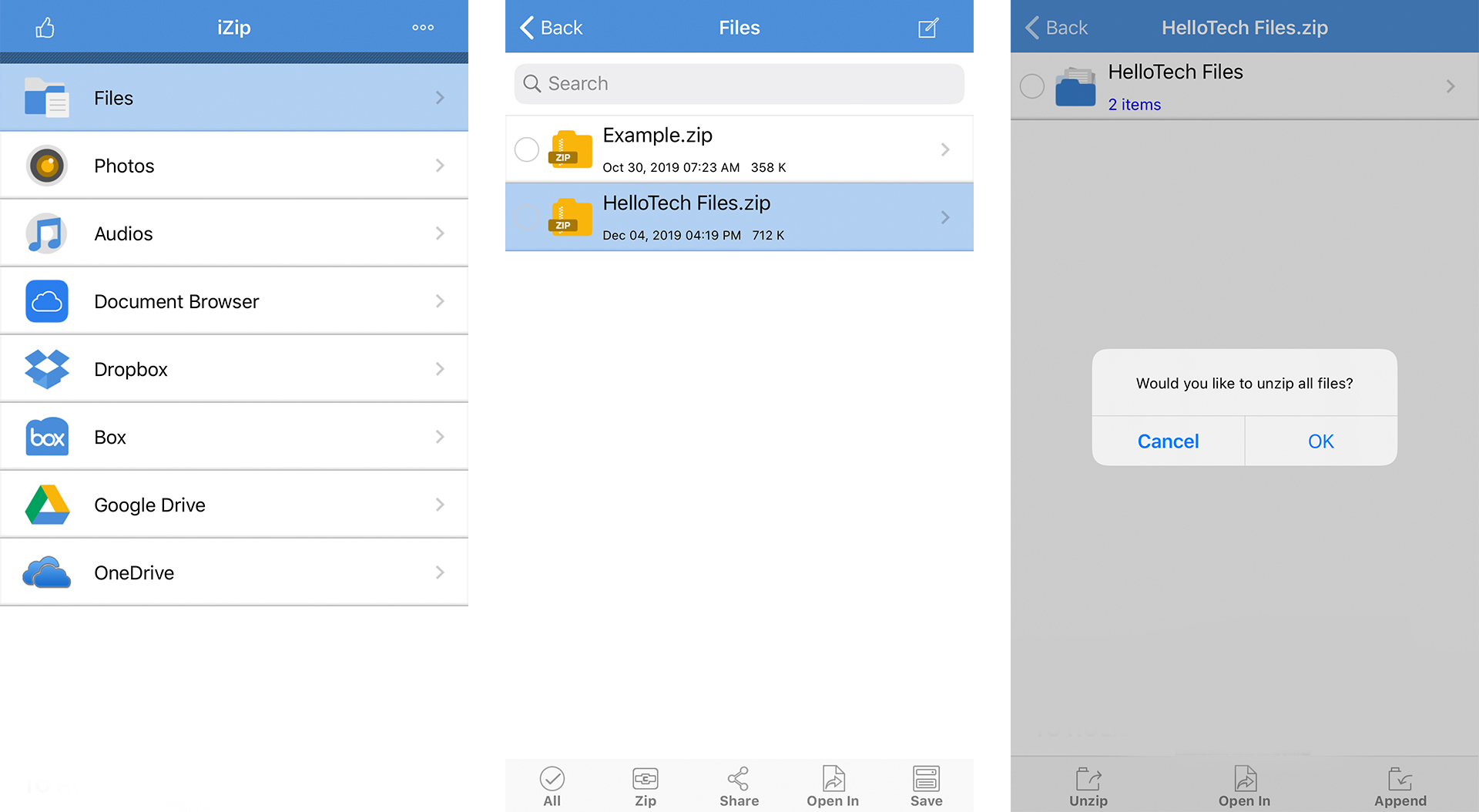 How to open zip files on an iPhone 2