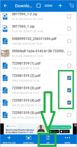 Make ZIP file in Android using Winzip 2