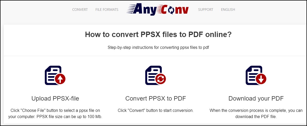 AnyConv file conversion PPSX to PDF