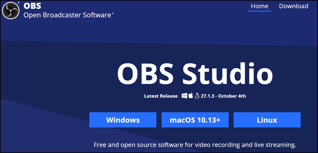 OBS Studio screen recording and video recording software