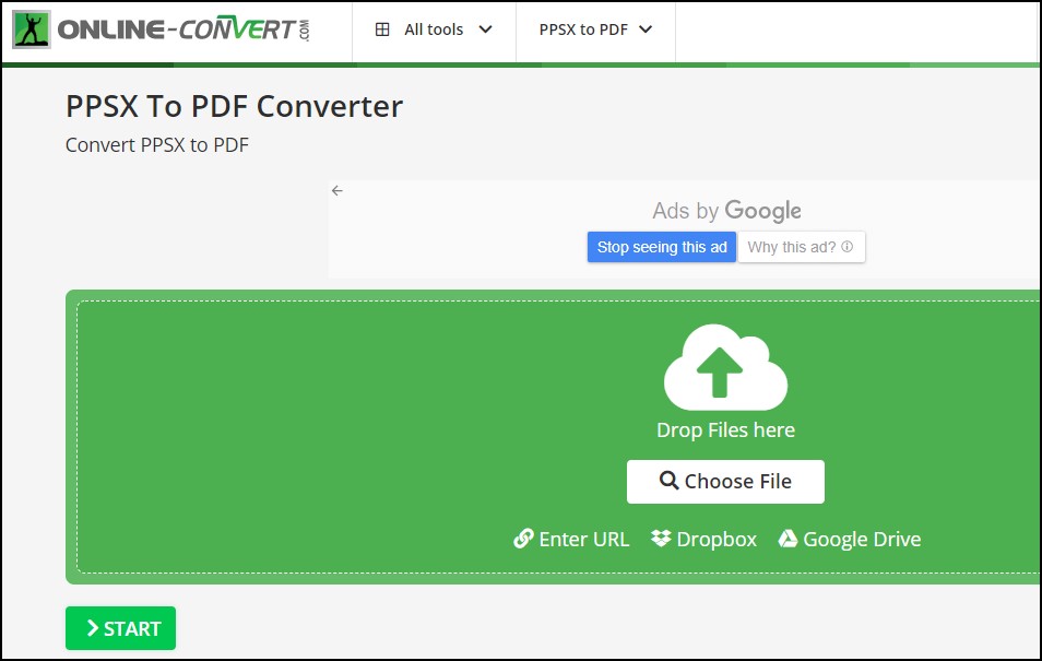 Online Convert PPSX to PDF converter