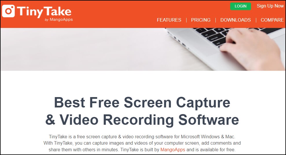 TinyTake free screen capture and recording software