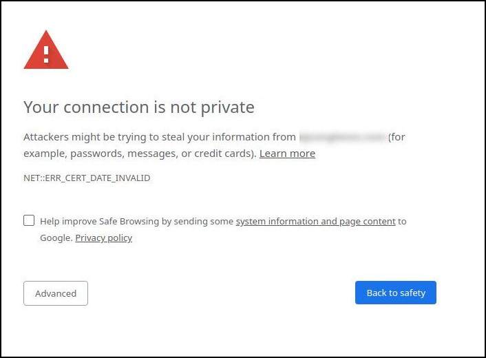 Certificate error navigation blocked Microsoft Edge