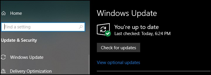 Check Windows update