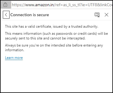 Connection is secure