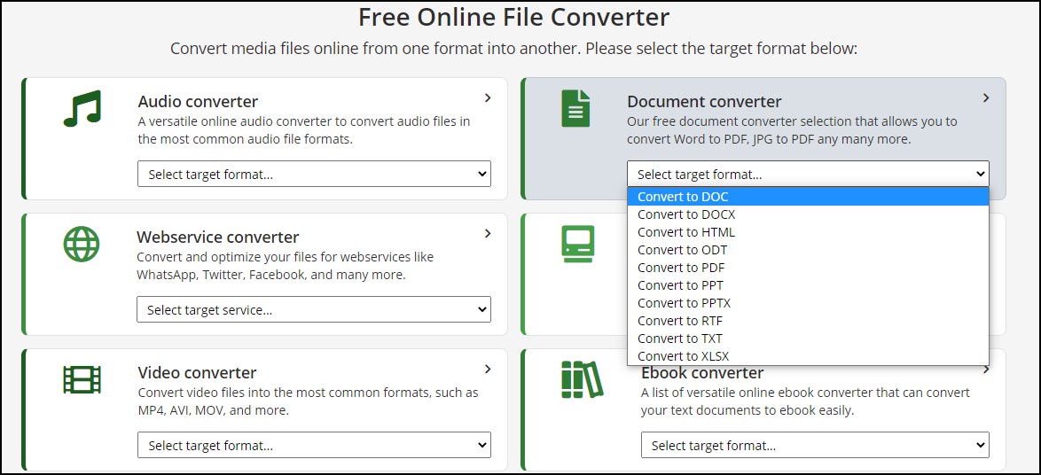 Free Online fiel converter Online Convert