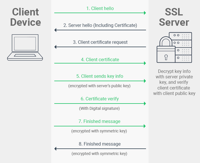 authentication ssl certificate port 443