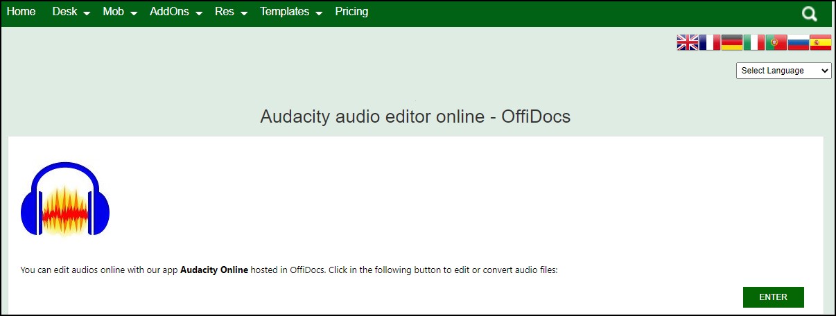 Audacity audio editor online free audio editing tool