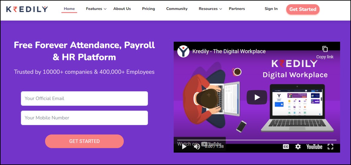 Kredily free payroll software