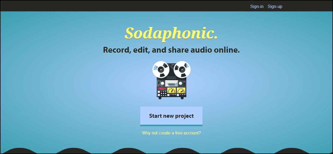 Sodaphonic online free audio editing tool