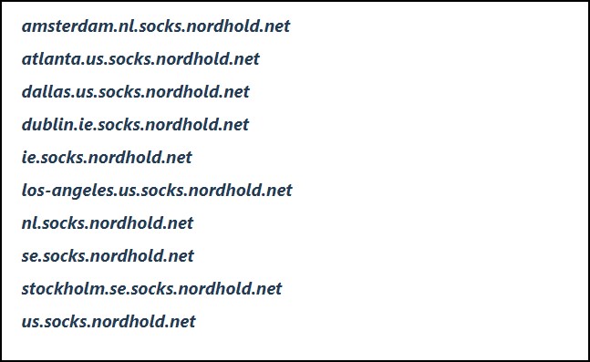 Select NordVPN SOCKS5 server