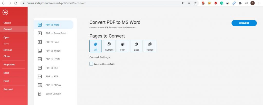 Soda PDF convert PDF to other formats